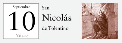10 de Septiembre, San Nicolás de Tolentino