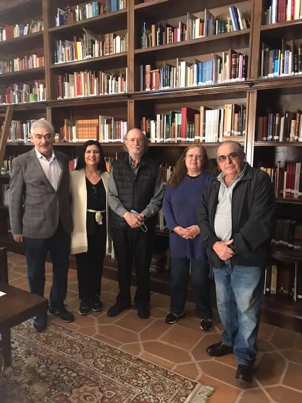 Eduardo Martín Mazas, Silvia Acuña, Esther Vilas y Javier García del Olmo con Joaquín Díaz