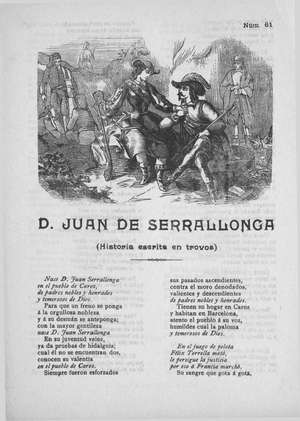 DON JUAN DE SERRALLONGA (Historia escrita en trovos)