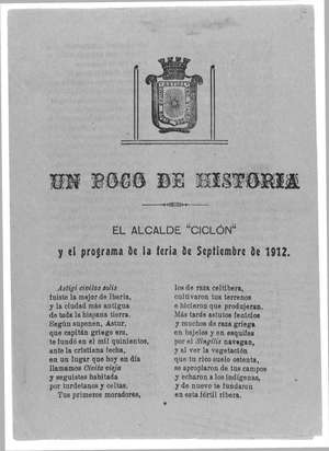 UN POCO DE HISTORIA. El alcalde ciclón y el programa de la feria de septiembre de 1912