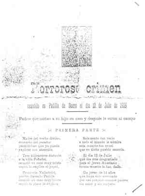 HORROROSO CRIMEN cometido en Padilla de Duero el día 12 de julio de 1928. Padres que matan a su hijo en casa y después le sacan al campo