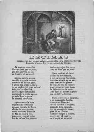 DECIMAS compuestas por un reo estando en capilla en la ciudad de Sevilla, llamado Vicente Pérez, corneta de La Habana