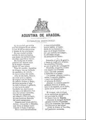 AGUSTINA DE ARAGON.Romance histórico