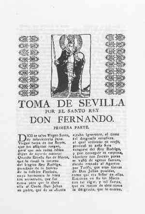 TOMA DE SEVILLA POR EL SANTO REY DON FERNANDO.Primera parte