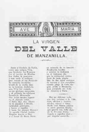 La Virgen DEL VALLE de Manzanilla