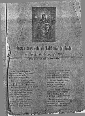 Suceso sangriento en Calahorra de Boedo el día 21 de mayo de 1914(Provincia de Palencia)