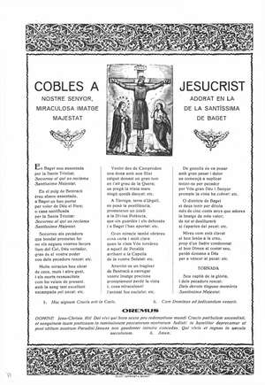 COBLES A JESUCRIST NOSTRE SENYOR ADORAT EN EL MIRACULOSA IMATGE DE LA SANTISSIMA MAJESTAT DE BAGET