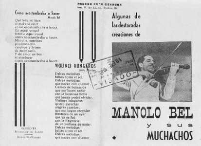 Algunas de las destacadas creaciones de MANOLO BEL y sus MUCHACHOS