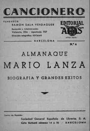 Almanaque del Cancionero: MARIO LANZA. BIOGRAFÍA Y GRANDES ÉXITOS