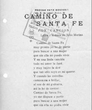 CAMINO DE SANTA FÉ FOX-CANCIÓN
