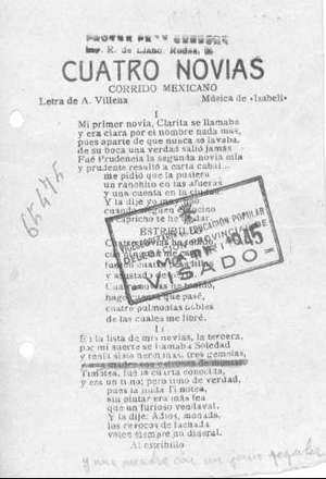 CUATRO NOVIAS CORRidO MEXICANO