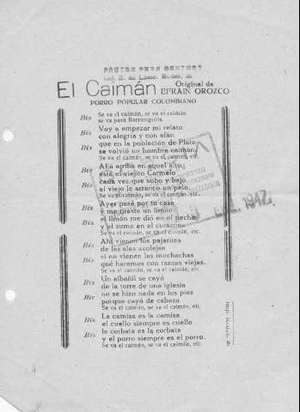 El Caimán. PORRO POPULAR COLOMBIANO