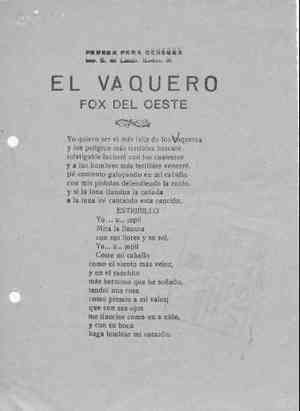 EL VAQUERO. FOX DEL OESTE