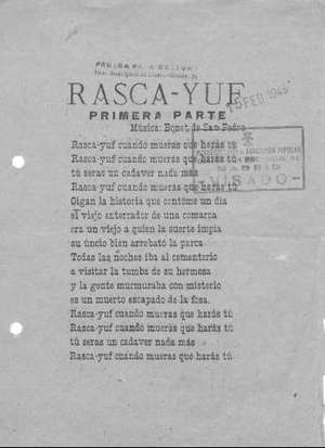 RASCA-YUF PRIMERA PARTE