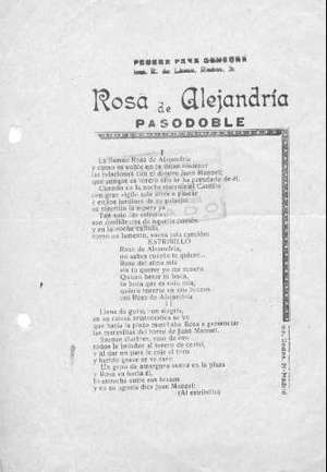 Rosa de Alejandría PASODOBLE