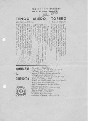 TENGO MIEDO, TORERO / MONTAÑAS DE GUIPÚZCOA