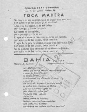 TOCA MADERA / BAHÍA Samba