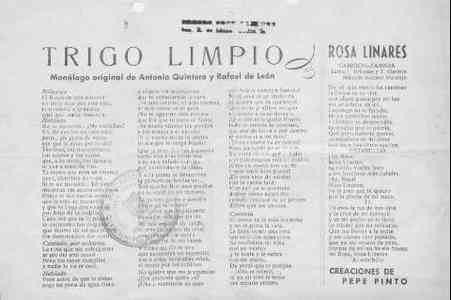 TRIGO LIMPIO / ROSA LINARES Canción - Zambra