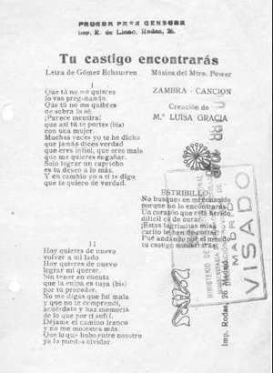 TU CASTIGO ENCONTRARÁS Zambra - Canción
