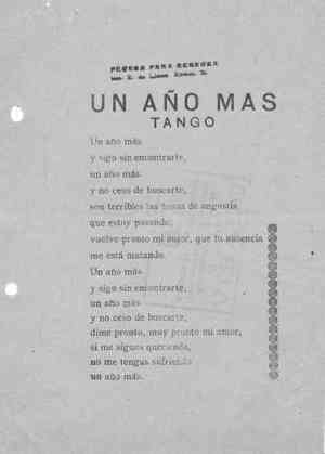 UN AÑO MÁS Tango