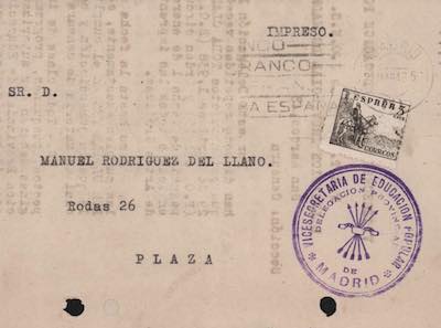 Es un IMPRESO, carta dirigida a la imprenta de M.R. de Llano por parte de la Delegación Provincial de Educación Popular acerca de las normas a las que están sujetos toda clase de impresos según la Orden de 29 de abril de 1938