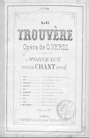 LE TROUVÈRE, Ópera de G. VERDI, Chants de la jeunesse