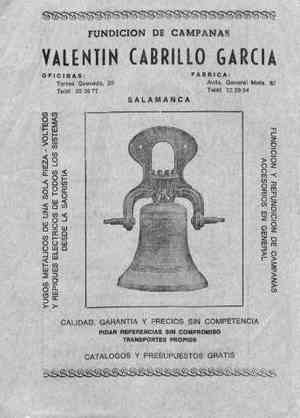 FUNDACIÓN DE CAMPANAS VALENTÍN CABRILLO GARCÍA.